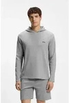 Hoodie BOSS "Waffle LS-Shirt H", Herren, Gr. L, medium grau 033, Obermaterial:...