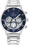 Multifunktionsuhr TOMMY HILFIGER "CLASSIC", silber (silberfarben, dunkelblau,
