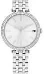 Quarzuhr TOMMY HILFIGER "NATALIE", silber (silberfarben), Armbanduhren, Damen,
