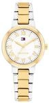 Quarzuhr TOMMY HILFIGER "Becca", silberfarben, goldfarben, Armbanduhren, Damen,