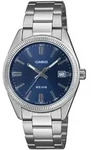 Quarzuhr, blau (edelstahlfarben, blau), CASIO TIMELESS COLLECTION, Armbanduhren,