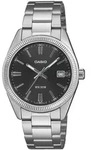 Quarzuhr, silber (edelstahlfarben, schwarz), CASIO TIMELESS COLLECTION, Armbanduhren,