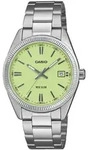 Quarzuhr, edelstahlfarben, hellgr&uuml;n, CASIO TIMELESS COLLECTION, Armbanduhren,