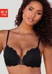 Push-up-BH LASCANA, Damen, Gr. 90, Cup E, schwarz, Microtouch, Obermaterial: 60%
