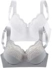 Soft-BH PETITE FLEUR, Damen, Gr. 95, Cup G, wei&szlig; (silber, wei&szlig;), Jersey,