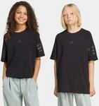T-Shirt ADIDAS SPORTSWEAR "J FI 3S TEE", M&auml;dchen, Gr. 140, schwarz, schwarz,