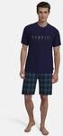 bugatti Shorty Kurzarm, Rundhalsausschnitt, kurze Hose, kariert, mit Logo,...