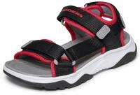 Sandale SKECHERS "TREAD SEEKER", M&auml;dchen, Gr. 30, schwarz, rot, Textil,