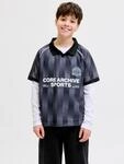 T-Shirt JACK & JONES JUNIOR "JCOBREEZE FOOTBALL AOP MESH TEE SS JNR", Jungen,...