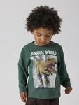 Langarmshirt NAME IT "NMMJEWEL JURASSIC NREG LS TOP NOOS SKY", Jungen, Gr. 92,...