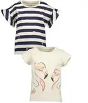 T-Shirt BLUE SEVEN "Blue Seven T-Shirts 2 PACK", M&auml;dchen, Gr. 98, bunt (m001,