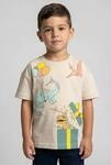 T-Shirt BLUE SEVEN, Jungen, Gr. 98, kiesel, Single Jersey, Obermaterial: 100%