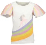 T-Shirt BLUE SEVEN, M&auml;dchen, Gr. 98, bunt (wei&szlig;), Single Jersey;T&uuml;ll,