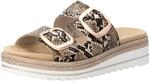 Pantolette REMONTE, Damen, Gr. 36, braun (braun, schwarz), Lederimitat, Basic, Schuhe