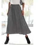 Maxirock LASCANA, Damen, Gr. 42, grau (anthrazit), Web, Obermaterial: 100%...