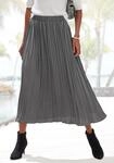 Maxirock LASCANA, Damen, Gr. 42, grau (anthrazit), Web, Obermaterial: 100%...
