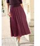 Maxirock LASCANA, Damen, Gr. 44, lila (bordeaux), Web, Obermaterial: 100%...