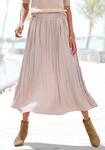 Maxirock LASCANA, Damen, Gr. 34, beige (champagner), Web, Obermaterial: 100%