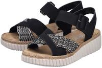 Sandale RIEKER, Damen, Gr. 36, schwarz, sand, Nubuklederimitat, Textil, Schuhe