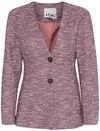 Blusenblazer ICHI "Blazer IHKATE", Damen, Gr. S, pink (pink berry boucl&eacute;),
