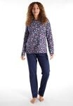 Pyjama G&Ouml;TZBURG, Damen, Gr. 38, bunt (blau, mittel, allover), Single Jersey,