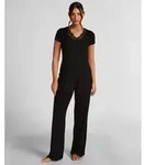 Pyjama HUNKEM&Ouml;LLER "Pyjama Set Nana", Damen, Gr. XS, schwarz, 100% Modal,
