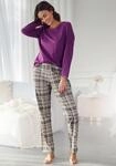 Pyjama LASCANA, Damen, Gr. 32, lila (beere), Single Jersey, Obermaterial: 100%
