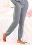 Pyjamahose VIVANCE DREAMS, Damen, Gr. 36/38, N-Gr, grau, Rippstrick,...