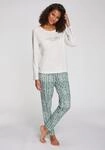 Pyjama VIVANCE DREAMS, Damen, Gr. 36/38, wei&szlig;, gr&uuml;n, gestreift, Single Jersey,