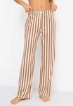 Pyjamahose LSCN BY LASCANA, Damen, Gr. 44/46, N-Gr, braun, ros&eacute;gold, gestreift,