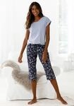 Vivance Dreams Capri-Pyjama Set, 2 tlg. mit gemusterter Schlafhose