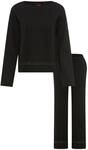 Pyjama HUGO UNDERWEAR, Damen, Gr. M, schwarz 001, Jersey, Obermaterial: 95%