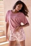 Shorty VIVANCE DREAMS, Damen, Gr. 36/38, lila (mauve, gemustert), Single Jersey,