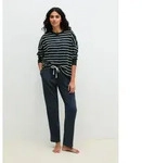 Pyjama MARC O'POLO "Mix N Match Cotton Pyjama Set Long", Damen, Gr. L, schwarz...