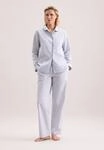 Pyjama SEIDENSTICKER, Damen, Gr. 40, hellblau, 100% Baumwolle, gestreift,