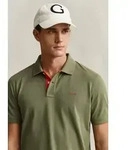 Poloshirt GANT "REG CONTRAST PIQUE SS POLO", Herren, Gr. M, gr&uuml;n (dry herb...