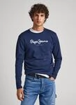Langarmshirt PEPE JEANS "EGGO LONG", Herren, Gr. L (52/54), blau (marine), Single