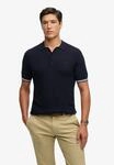 Poloshirt SUPERDRY "KNITTED TEXTURE S/S POLO", Herren, Gr. S, classic navy stag,