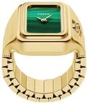 Quarzuhr FOSSIL "RAQUEL WATCH RING", gold (gelbgoldfarben, gr&uuml;n), Armbanduhren,