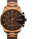 Chronograph DIESEL "MEGA CHIEF SLIM", braun, dunkelbraun, Armbanduhren, Herren,