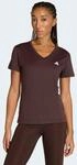 T-Shirt ADIDAS PERFORMANCE "WE MIN V NK TEE", Damen, Gr. XS, aurora coffee,