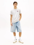T-Shirt TOMMY JEANS "TJM SLIM FIT ESSENTIAL FLAG", Jungen, Gr. S, ice grau htr,