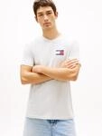 T-Shirt TOMMY JEANS "TJM SLIM FIT ESSENTIAL FLAG", Jungen, Gr. S, ice grau htr,