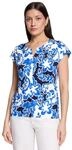 Kurzarmshirt BETTY & CO "Damen mit Gummizug", Damen, Gr. S, blau (wei&szlig;, dunkelblau),