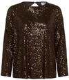 Langarmbluse SAINT TROPEZ "Langarm-Bluse ReyanaSZ", Damen, Gr. L, braun (mulch),