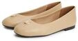 Ballerina TOMMY HILFIGER "TH PLATE LEATHER BALLERINA", Damen, Gr. 42, beige,...