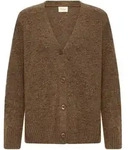 Strickjacke FRANSA "Langarm FRELISE", Damen, Gr. XXL, beige (rain drum melange),