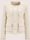 Jerseyblazer MADELEINE "Blazer Kurzer Boucl&eacute;-Blazer", Damen, Gr. 38, wei&szlig;