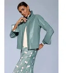 Lederimitat-Blazer CREATION L "Lederimitat-Blazer", Damen, Gr. 38, gr&uuml;n...