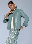Lederimitat-Blazer CREATION L "Lederimitat-Blazer", Damen, Gr. 38, gr&uuml;n...